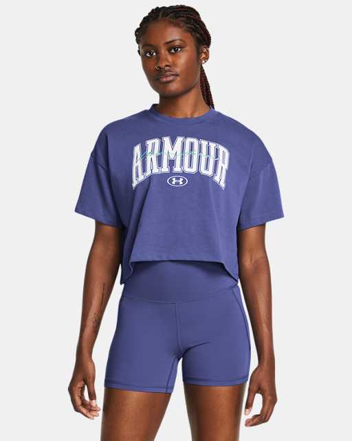 T-shirt court épais imprimé UA pour femmes